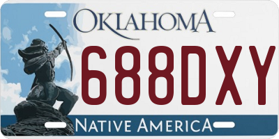 OK license plate 688DXY