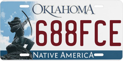 OK license plate 688FCE