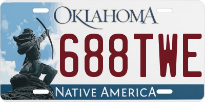 OK license plate 688TWE