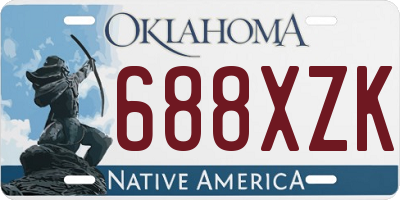 OK license plate 688XZK