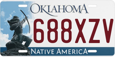 OK license plate 688XZV
