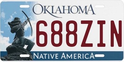 OK license plate 688ZIN