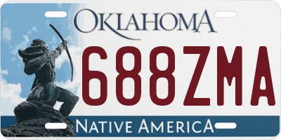 OK license plate 688ZMA