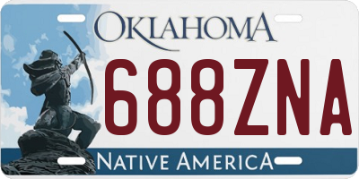 OK license plate 688ZNA