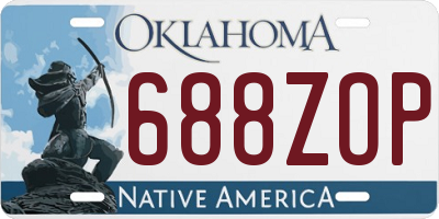 OK license plate 688ZOP