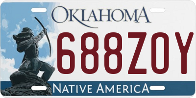 OK license plate 688ZOY