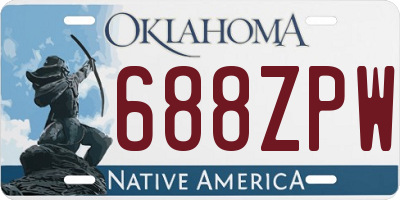 OK license plate 688ZPW