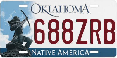 OK license plate 688ZRB