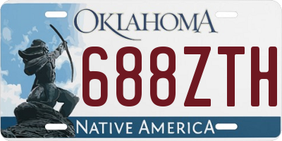 OK license plate 688ZTH