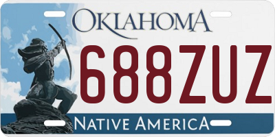 OK license plate 688ZUZ