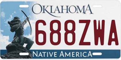 OK license plate 688ZWA