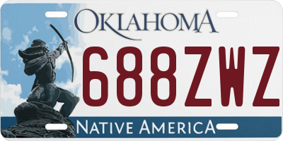 OK license plate 688ZWZ