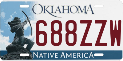 OK license plate 688ZZW