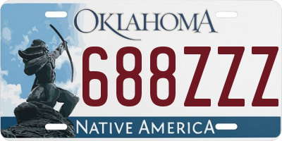 OK license plate 688ZZZ