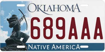 OK license plate 689AAA