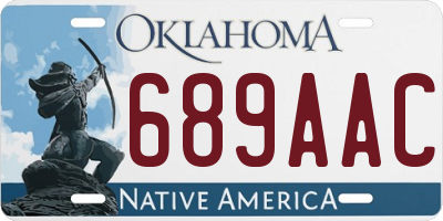 OK license plate 689AAC