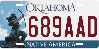 OK license plate 689AAD