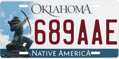 OK license plate 689AAE