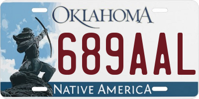 OK license plate 689AAL