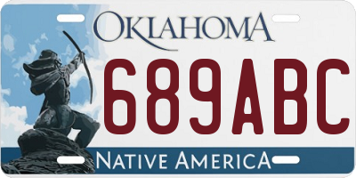 OK license plate 689ABC