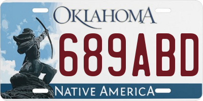 OK license plate 689ABD
