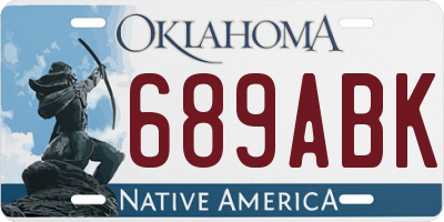 OK license plate 689ABK