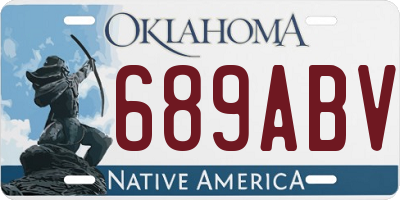 OK license plate 689ABV