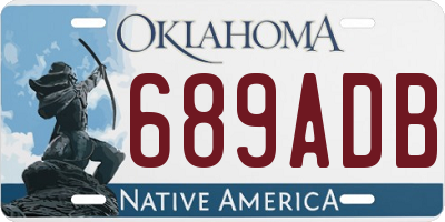 OK license plate 689ADB