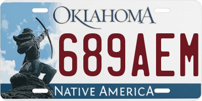 OK license plate 689AEM