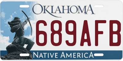 OK license plate 689AFB