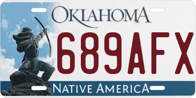 OK license plate 689AFX