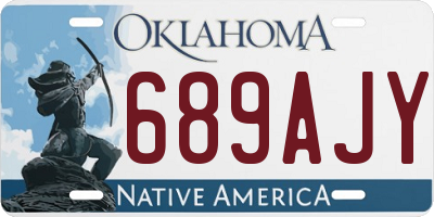 OK license plate 689AJY