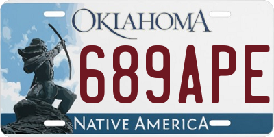 OK license plate 689APE