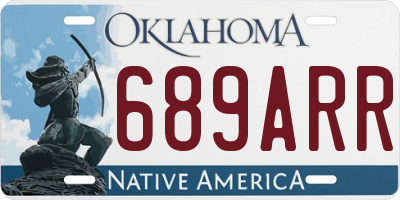 OK license plate 689ARR