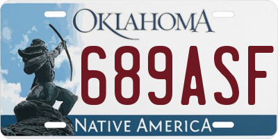 OK license plate 689ASF