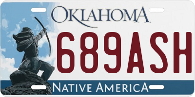 OK license plate 689ASH