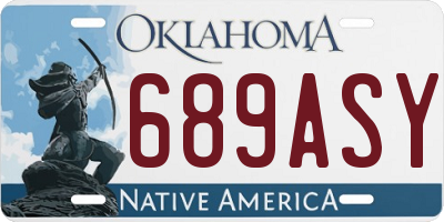 OK license plate 689ASY