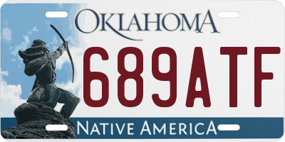 OK license plate 689ATF