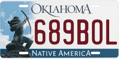OK license plate 689BOL