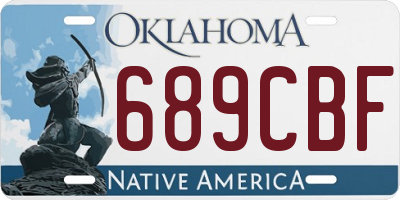 OK license plate 689CBF