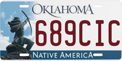 OK license plate 689CIC
