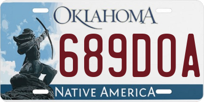 OK license plate 689DOA