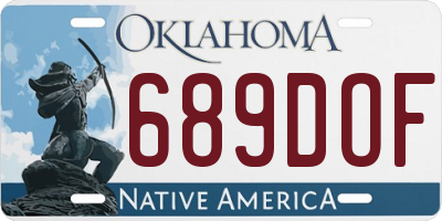 OK license plate 689DOF