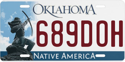 OK license plate 689DOH