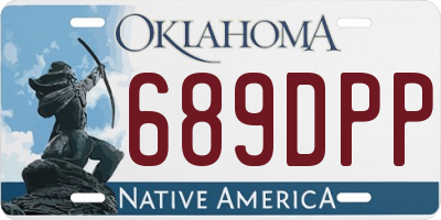 OK license plate 689DPP