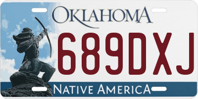 OK license plate 689DXJ