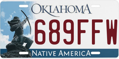 OK license plate 689FFW