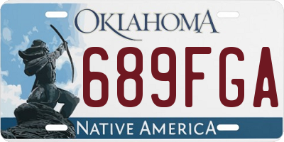 OK license plate 689FGA