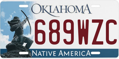 OK license plate 689WZC