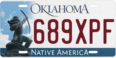 OK license plate 689XPF